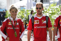Sebastian Vettel, Ferrari met Britta Roeske, Ferrari Press Officer