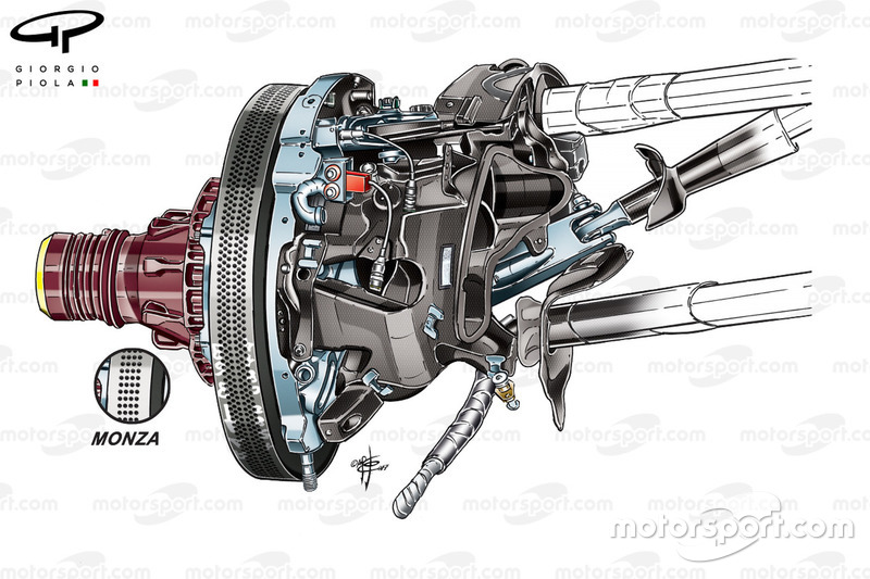 Frein avant de la Ferrari SF70H, GP de Singapour
