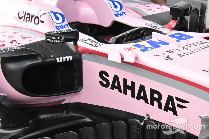 Sahara Force India F1 VJM10 detail van de zijkant