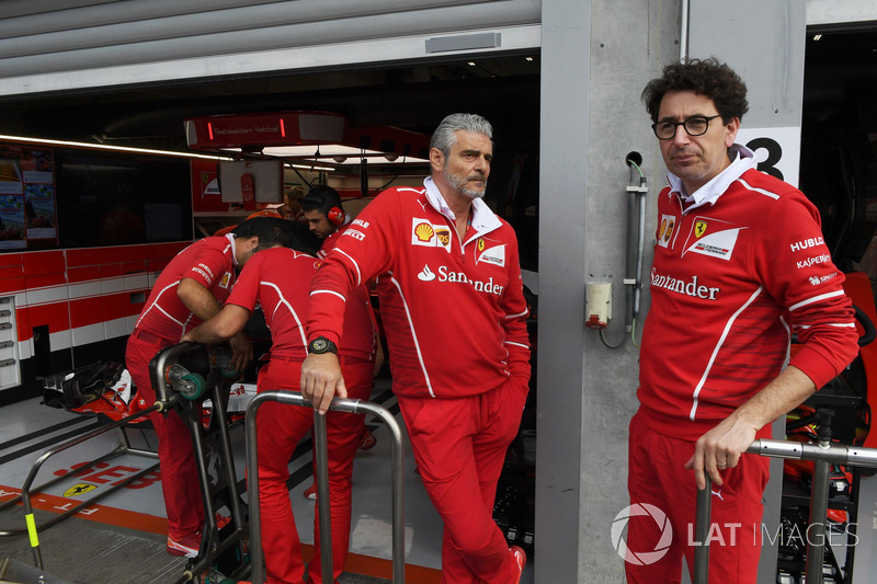 Maurizio Arrivabene, Ferrari Team Principal and Mattia Binotto, Ferrari Chief Technical Officer