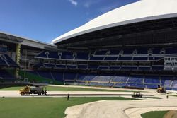El circuito pavimentado dentro de estadio de los Marlins