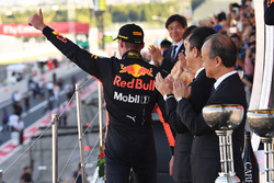 Max Verstappen, Red Bull Racing celebrates on the podium