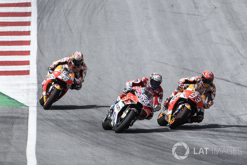 Andrea Dovizioso, Ducati Team, Marc Marquez, Repsol Honda Team, Dani Pedrosa, Repsol Honda Team