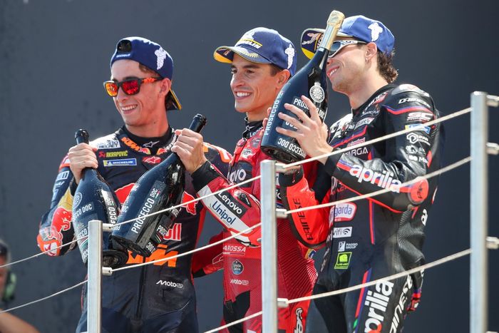 Педро Акоста, Red Bull KTM Factory Racing, Marco Bezzecchi, Aprilia Racing, Марк Маркес, Ducati Team