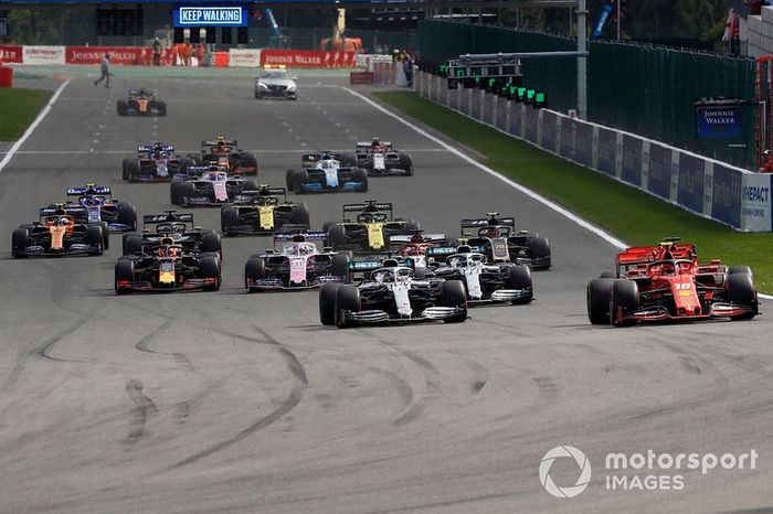 Charles Leclerc, Ferrari SF90,  Sebastian Vettel, Ferrari SF90, Lewis Hamilton, Mercedes AMG F1 W10, Valtteri Bottas, Mercedes AMG W10