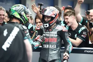 Le poleman Fabio Quartararo, Petronas Yamaha SRT, le deuxième, Franco Morbidelli, Petronas Yamaha SRT