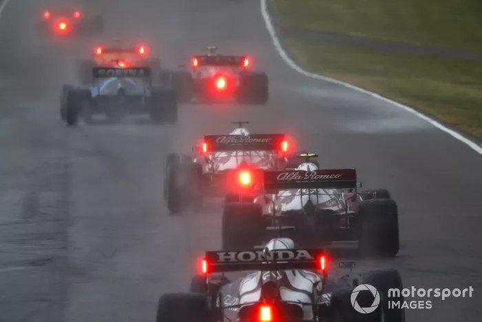 George Russell, Williams FW43B, Kimi Raikkonen, Alfa Romeo Racing C41, Antonio Giovinazzi, Alfa Romeo Racing C41, Yuki Tsunoda, AlphaTauri AT02