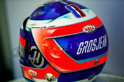 The helmet of Romain Grosjean, Haas F1 Team