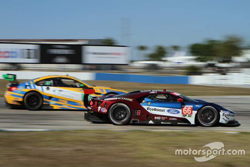 #66 Chip Ganassi Racing Ford GT, GTLM: Dirk Müller, Joey Hand, Sébastien Bourdais, #96 Turner Motorsport BMW M6 GT3, GTD: Dillon Machavern, Don Yount, Markus Palttala