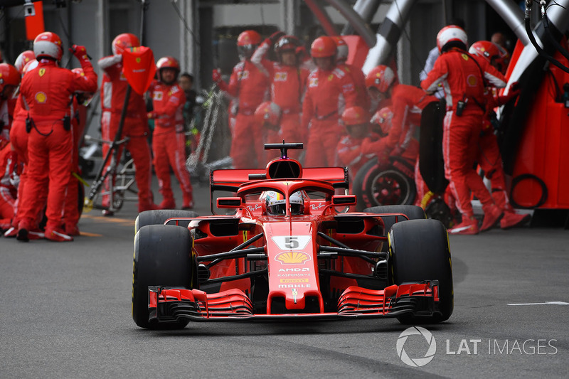 Sebastian Vettel, Ferrari SF71H Pit stop
