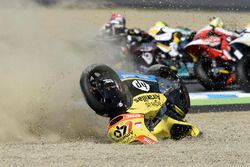 Alex Rins, Paginas Amarillas HP 40, choque