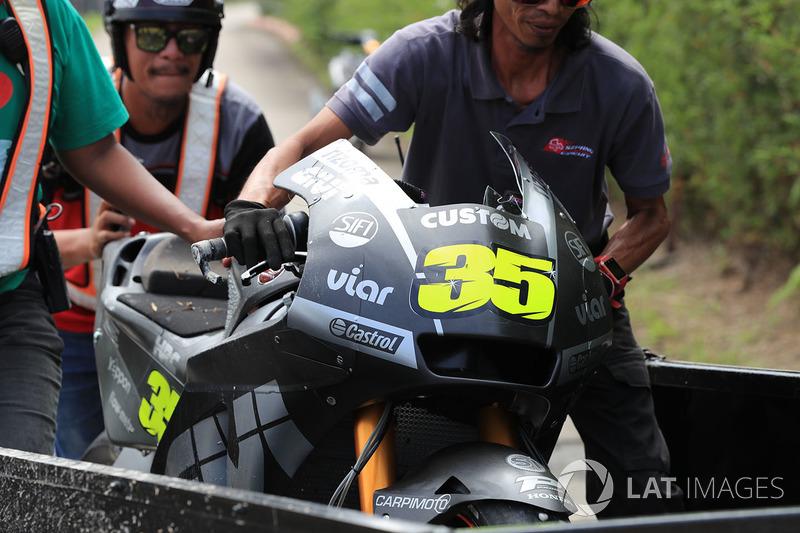 Cal Crutchlow, Team LCR Honda crashed bike