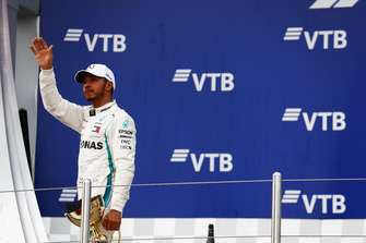 Race winner Lewis Hamilton, Mercedes AMG F1, on the podium