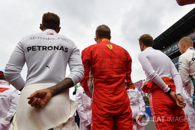 Lewis Hamilton, Mercedes AMG F1, Kimi Raikkonen, Ferrari, Sebastian Vettel, Ferrari
