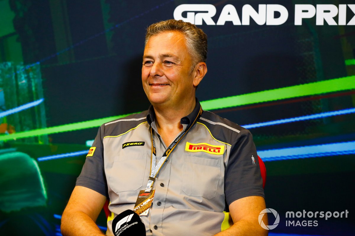 Mario Isola, jefe de Pirelli en F1, en conferencia de prensa.