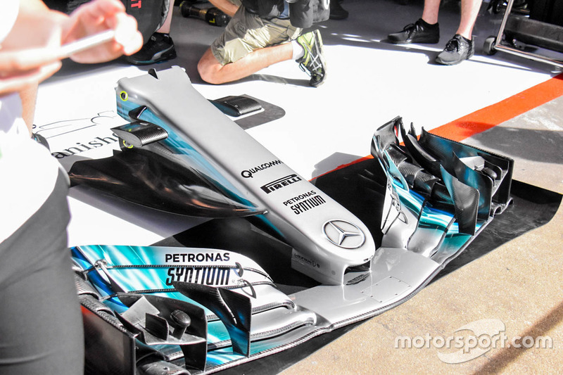 Avant de la Mercedes AMG F1 W08