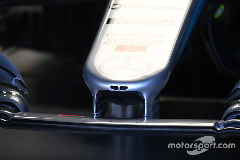 Detalle del morro del Mercedes-Benz F1 W08