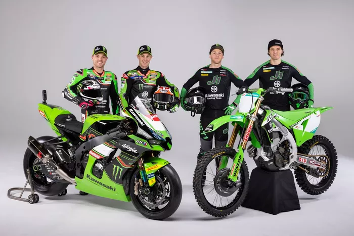 Jonathan Rea, Kawasaki Racing Team WSBK, Alex Lowes, Kawasaki Racing Team WSBK, Romain Febvre, Kawasaki Racing Team MXGP, Mitch Evans, Kawasaki Racing Team MXGP