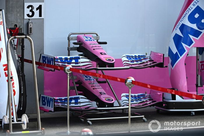 Detalle del alerón delantero de Racing Point RP20