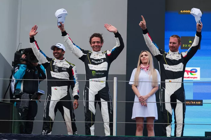 Podium GT : #46 Team WRT BMW M4 LMGT3 : Ahmad Al Harthy, Valentino Rossi, Maxime Martin