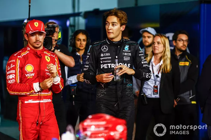 Charles Leclerc, Scuderia Ferrari, George Russell, Mercedes-AMG F1 Team