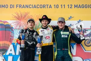 Podium Elite 2: Race winner Florian Venturi with Andre Castro and Lasse Sorensen