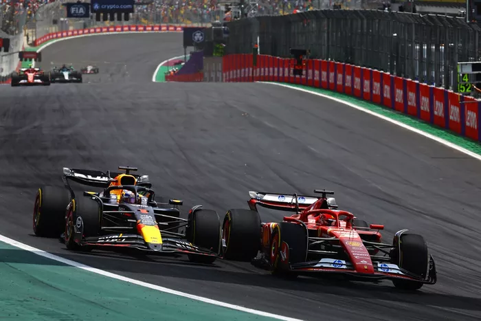 Max Verstappen, Red Bull Racing RB20, Charles Leclerc, Ferrari SF-24
