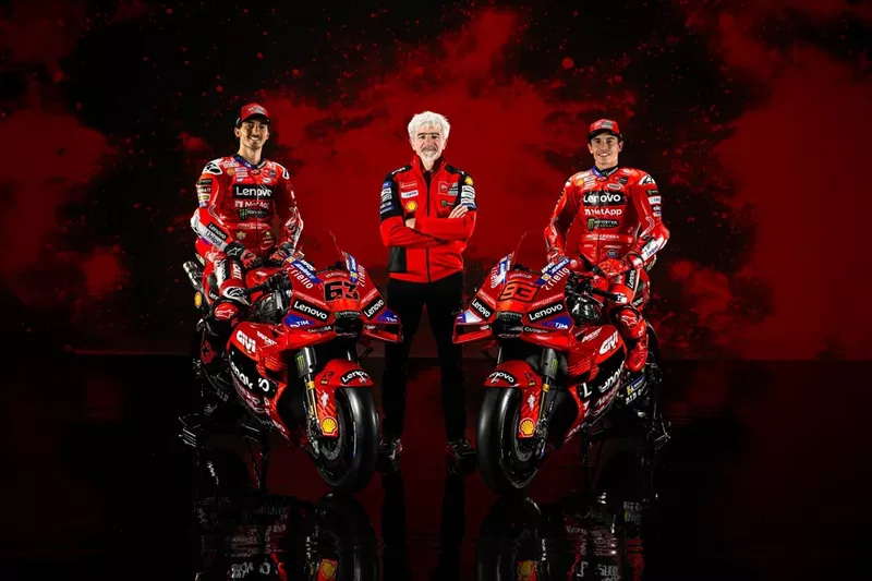 Francesco Bagnaia, Ducati Team, Gigi Dall’Igna, Ducati general manager, Marc Marquez, Ducati Team
