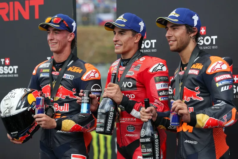 Enea Bastianini, Red Bull KTM Tech 3, Pedro Acosta, Red Bull KTM Factory Racing, Marc Marquez, Ducati Team