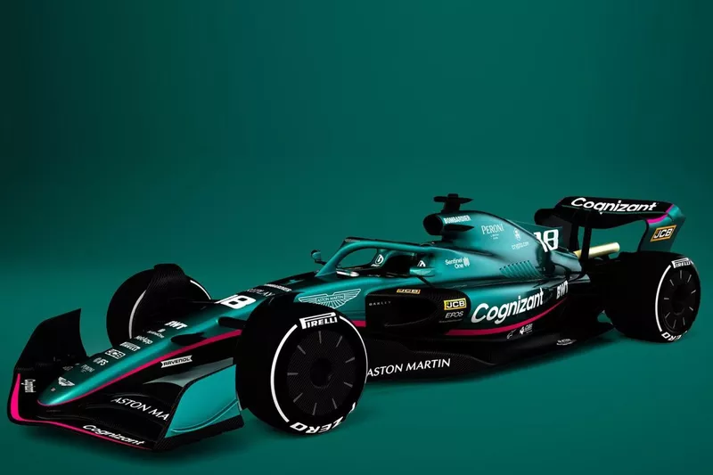 La livrée 2021 d'Aston Martin sur la Formule 1 de 2022