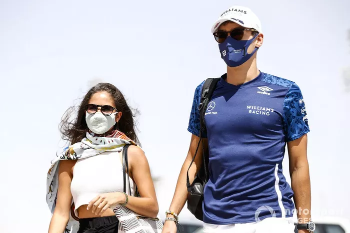 George Russell, Williams, con su novia, Carmen Montero Mundt