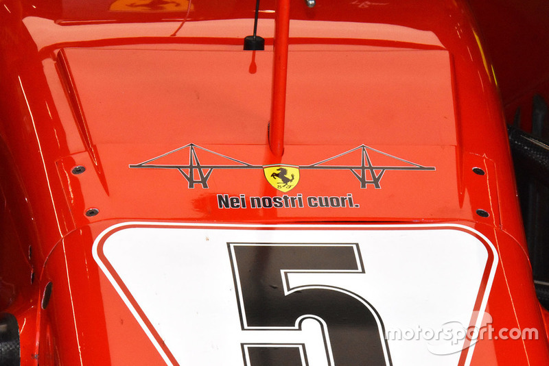 Ferrari SF71H з присвятою загиблим у Генуї