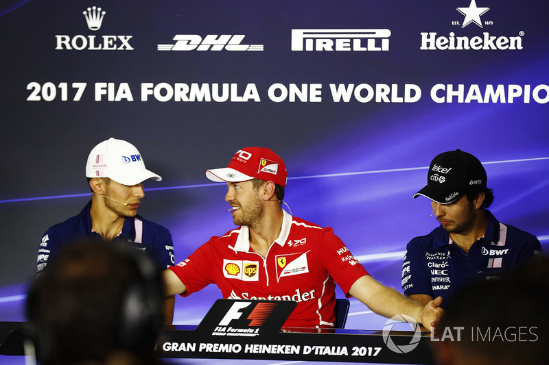 Прес-конференція: Есбеан Окон, Force India, Себастьян Феттель, Ferrari, Серхіо Перес, Force India