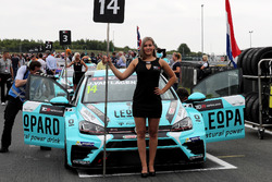 Grid girl of Jean-Karl Vernay, Leopard Racing Team WRT, Volkswagen Golf GTi TCR
