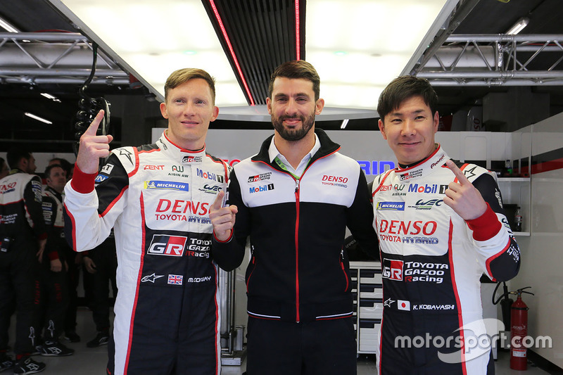 Pole sitters #7 Toyota Gazoo Racing Toyota TS050: Mike Conway, Jose Maria Lopez, Kamui Kobayashi