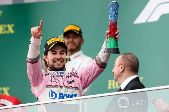 Podio: tercero, Sergio Perez, Force India