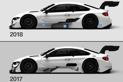Comparison of aerodynamics between the 2018 BMW M4 DTM and 2017