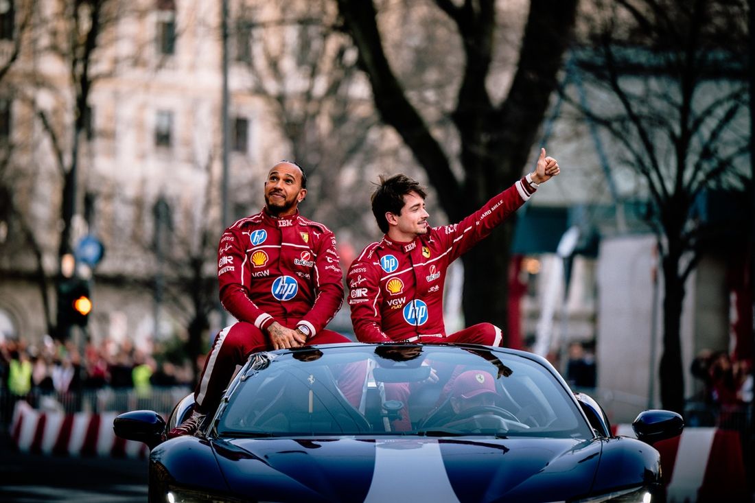 Lewis Hamilton, Charles Leclerc, Ferrari