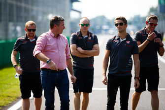 Romain Grosjean, Haas F1 Team, on a track walk