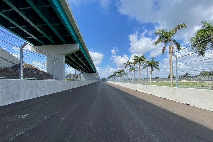 Aspectos de la construcción de la pista para el GP de Miami