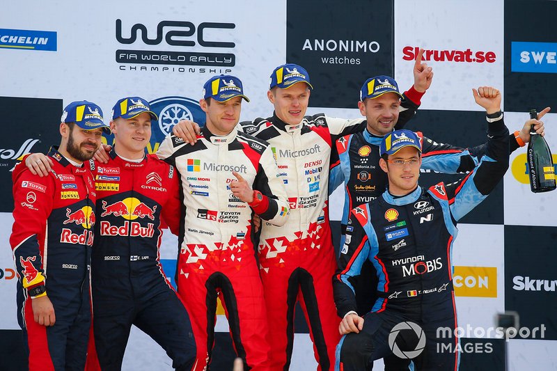 Janne Ferm, Esapekka Lappi, Citroen World Rally Team Citroen C3 WRC, Martin Järveoja, Ott Tänak, Toyota Gazoo Racing WRT Toyota Yaris WRC, Nicolas Gilsoul, Hyundai Motorsport Hyundai i20 Coupe WRC