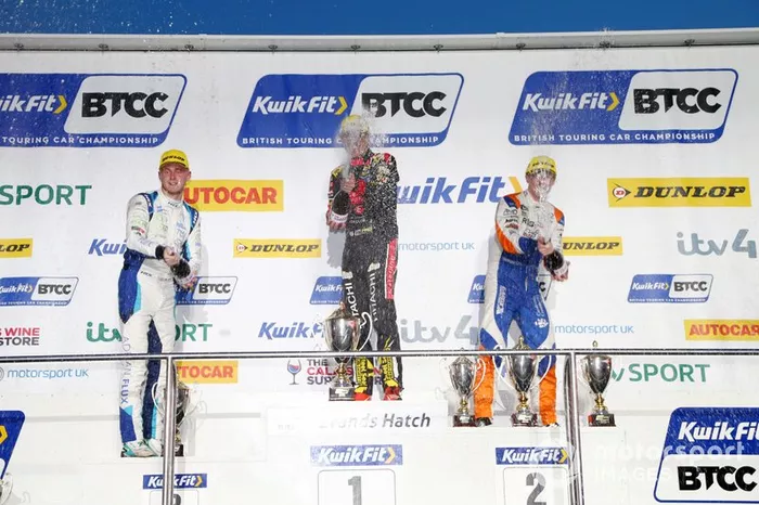 Ashley Sutton, Team BMR Subaru Levorg, Jason Plato, Power Maxed Racing Vauxhall and Rory Butcher, AmD Tuning Honda Civic 