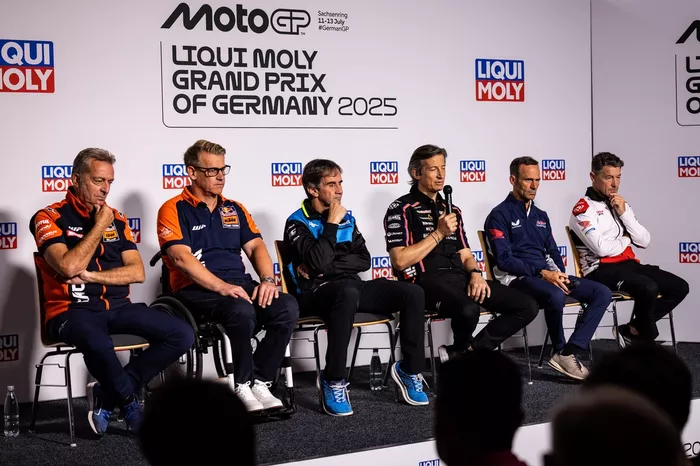 Herve Poncharal, Team principal Red Bull KTM Tech 3, Pit Beirer, Head of KTM Motorsport, Davide Brivio, Team principal Trackhouse Racing, Massimo Rivola, Team principal Aprilia Racing, Alberto Puig, Honda HRC Team manager, Lucio Cecchinello, Team principa