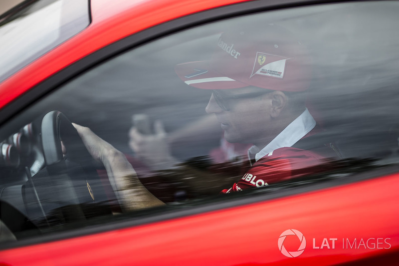 Kimi Raikkonen, Ferrari arrives in the Ferrari F12berlinetta