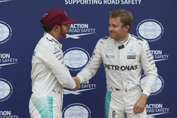 Pole for Lewis Hamilton, Mercedes AMG F1 W07 , 2nd for Nico Rosberg, Mercedes AMG Petronas