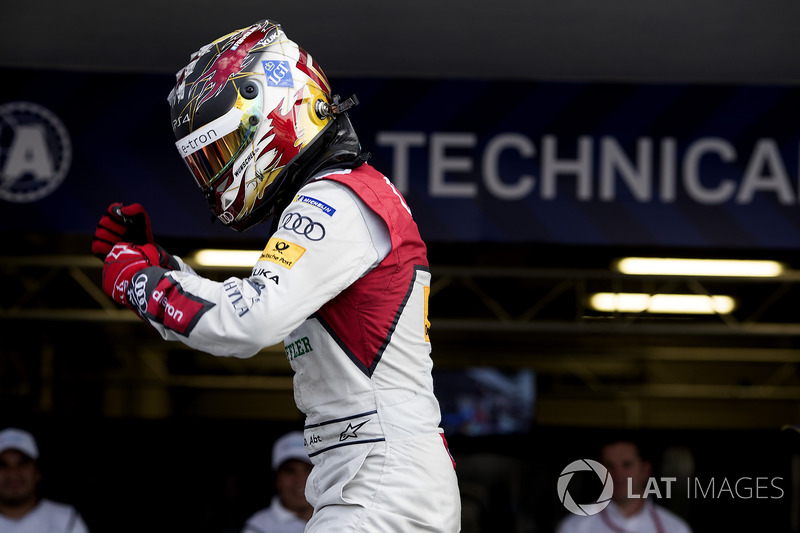 Daniel Abt, Audi Sport ABT Schaeffler, celebrates after winning the race