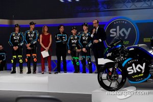 Nicolò Bulega, Luca Marini, Celestino Vietti, Dennis Foggia, Sky Racing Team VR46, Pablo Nieto Team Manager Sky Racing Team VR46