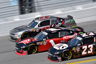 Michael Annett, JR Motorsports, Chevrolet Camaro Chevrolet Pilot Flying J / American Heart Association and John Hunter Nemechek, GMS Racing, Chevrolet Camaro Fire Alarm Services, INC