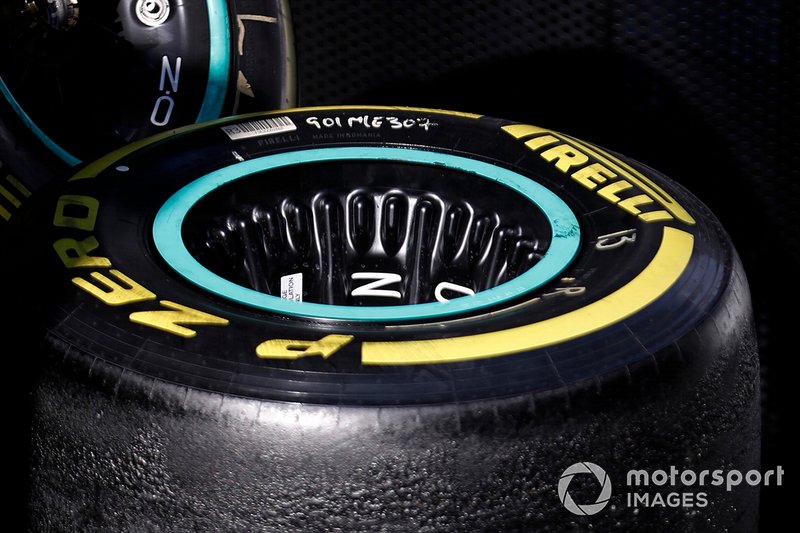 Mercedes-AMG F1 wheel rims and Pirelli tyres