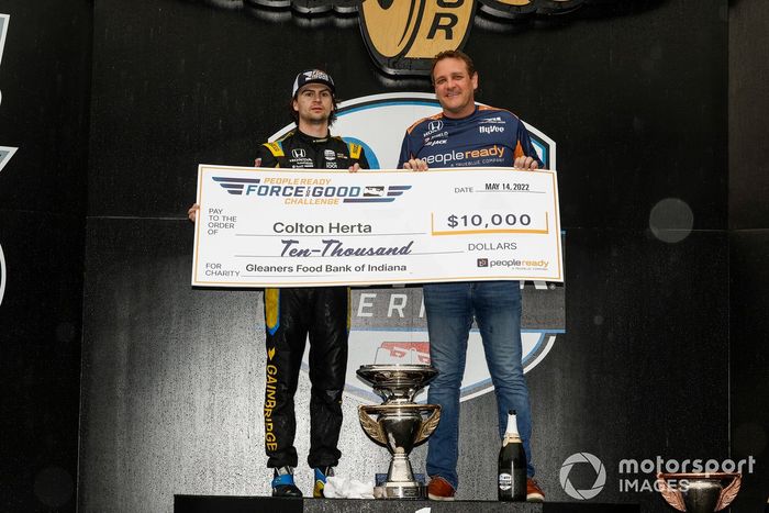 Colton Herta, Andretti Autosport con Curb-Agajanian Honda, podio, People Ready